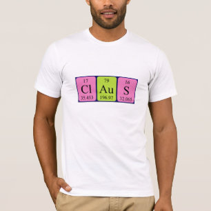 T-shirt Claus nom de table périodique chemise