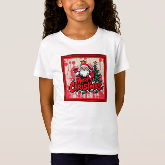T-Shirt Clause Red Merry Christmas With Santa