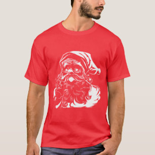 T-shirt Clause Santa d'impression blanc