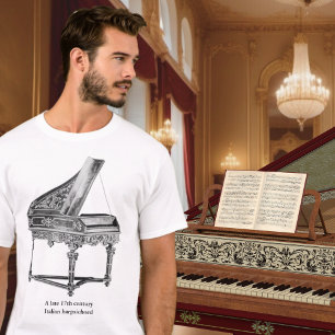 T-shirt Clavecin Vintage Instrument Musical Amoureux