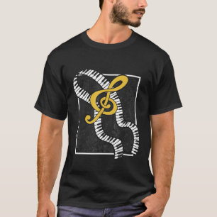 T-shirt Clavier Clé Arbre Coloré Pianiste Cadeaux Piano