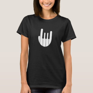 T-shirt Clavier de piano à main rock - Clavieriste drôle e