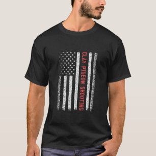 T-shirt Clay Pigeon Tirant Drapeau Américain 4 juillet Tan