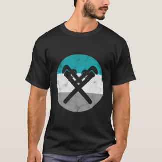 T-shirt Clé à tuyauterie Rétro Cadeau de plombier pour hom