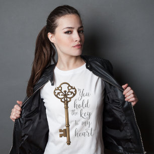 T-shirt "Clé de mon coeur - Symbole d'amour Vintage Art"