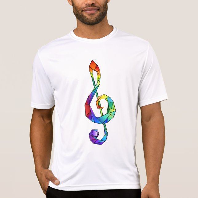T-shirt Clé de musique arc-en-ciel (Devant)