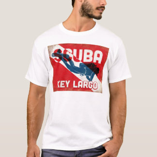 T-shirt Clé Largo Scuba Diver - Blue Retro