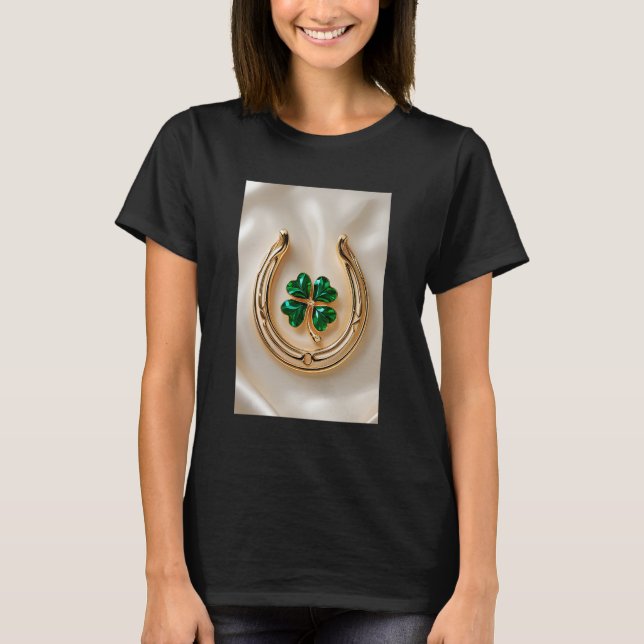 T-shirt Clé Lucky avec Gold Horseshoe (Devant)