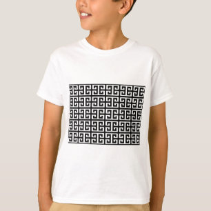 T-shirt clé noire blanche grecque