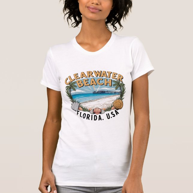 T-shirt Clearwater Beach Retro Vignette (Devant)