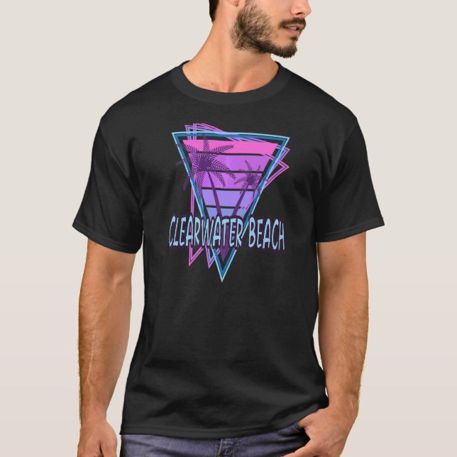 T-shirt Clearwater Beach Vacances Vaporwave esthétique (Devant)