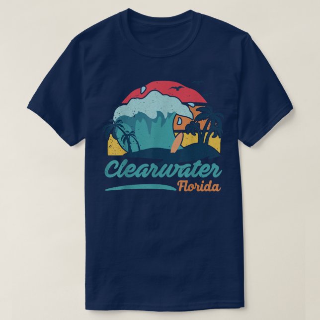 T-shirt Clearwater Florida Beach Summer Surfing SunSet Pal (Design devant)