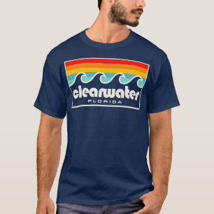 T-shirt Clearwater Floride Tampa Bay Rétro Sunset Waves