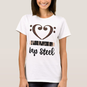 T-shirt Clef de Fa Musicale Cœur Amour Joue Ma Lap Steel
