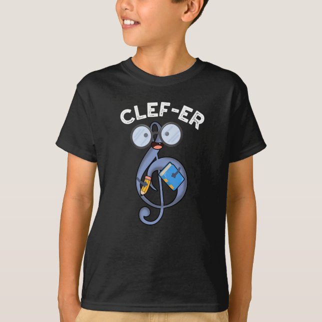 T-shirt Clef er Funny Music Pun Dark BG (Devant)