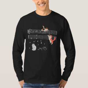 T-shirt Clef Musicien Cute Cat Kitty Jouer Musique Note