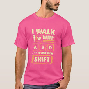 T-shirt Clés Clavier du joueur d'ordinateur de jeu amusant