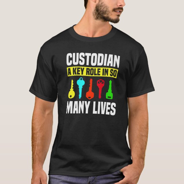 T-shirt Clés du gardien Gardien du gardien Tuyau du portie (Devant)