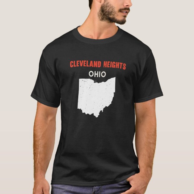 T-shirt CLEVELAND HEIGHTS Ohio USA State America Travel Oh (Devant)