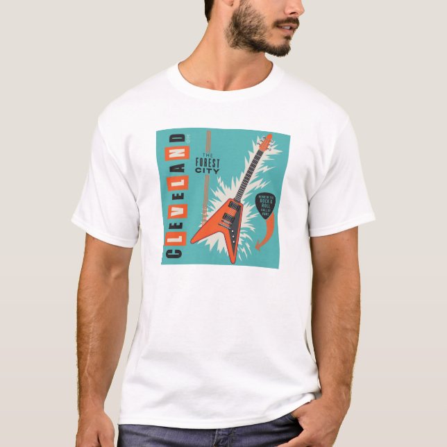 T-shirt Cleveland Ohio | Guitare électrique (Devant)