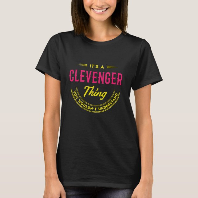 T-shirt CLEVENGER Nom, CLEVENGER nom de famille crête (Devant)