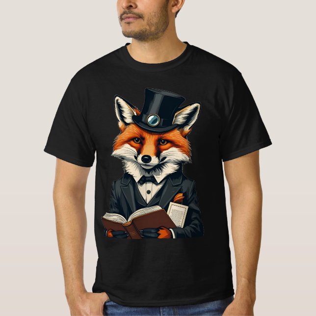 T-shirt Clever as a Fox : Intellectual Fox Graphic (Devant)