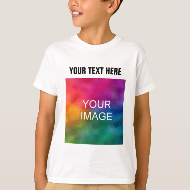 T-shirt Client Ajouter Image Texte Photo Enfants Garçons (Devant)
