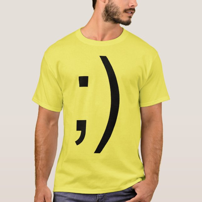 T-shirt Cligner de l'oeil le texte de visage (Devant)
