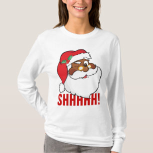T-shirt Cligner de l'oeil Père Noël noir gardant des