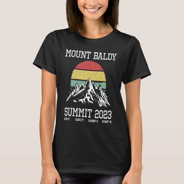 T-shirt Climbed Mount Baldy Summit 2023 Sun California USA (Devant)