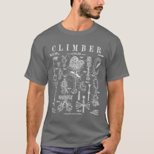 T-shirt Climber Rock Escalade Bouldering Vintage Patent Pr