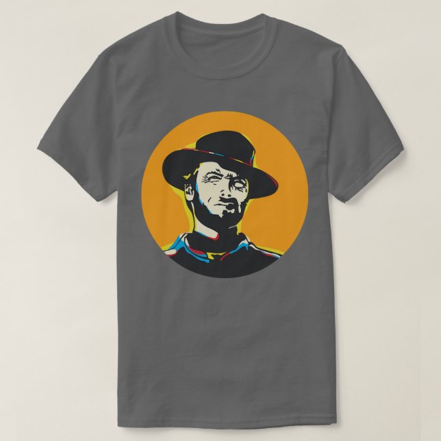 T-shirt Clint Eastwood Art Portrait (Design devant)