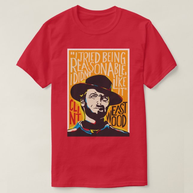 T-shirt Clint Eastwood Pop Art Portrait (Design devant)