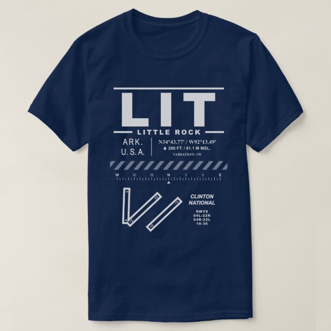 T-shirt Clinton National Airport LIT (Design devant)