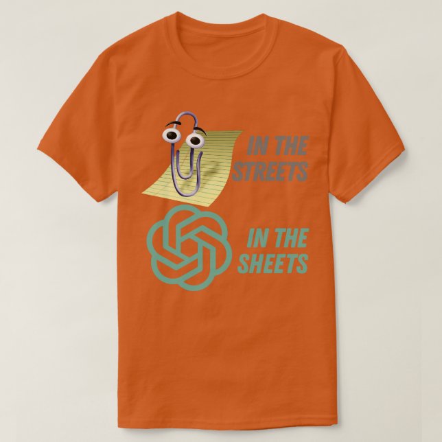 T-shirt Clippy Dans Les Feuilles Conversation GPT Dans Les (Design devant)