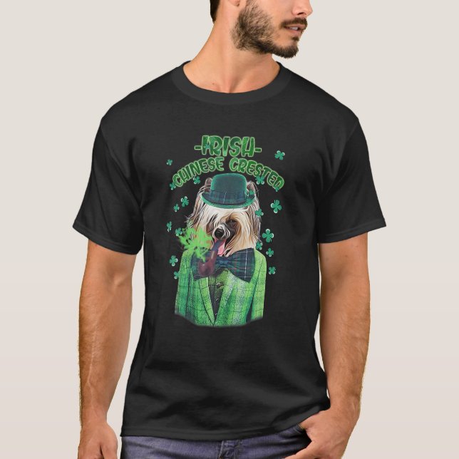 T-shirt Clo du Shamrock du chien de la Saint-Patrick (Devant)