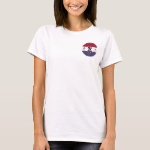 T-shirt Cloche de la liberté rouge, blanche et bleue pour
