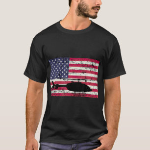 T-shirt Cloche patriotique hélicoptère Bell 407 drapeau am