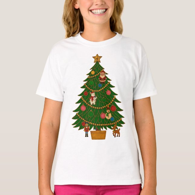 T-shirt Cloisonne Art Christmas Tree Character Ornaments (Devant)