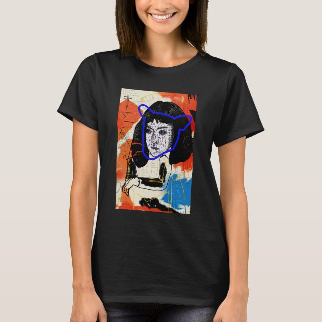 T-shirt Clone abstrait orphelin du noir | Mk - projet Léda (Devant)