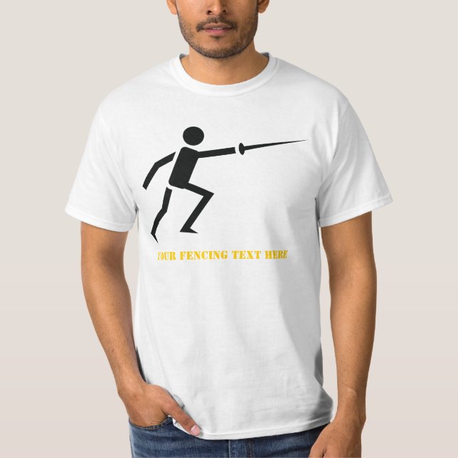 T-shirt Clôture de silhouette noire Fencer personnalisée (Devant)