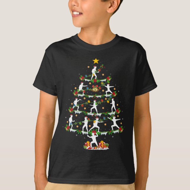T-shirt Clôture Sports Amateurs de Noël Éclairage Fenque N (Devant)