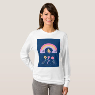 T-shirt Cloud Arc-en-ciel Fleurs papillon