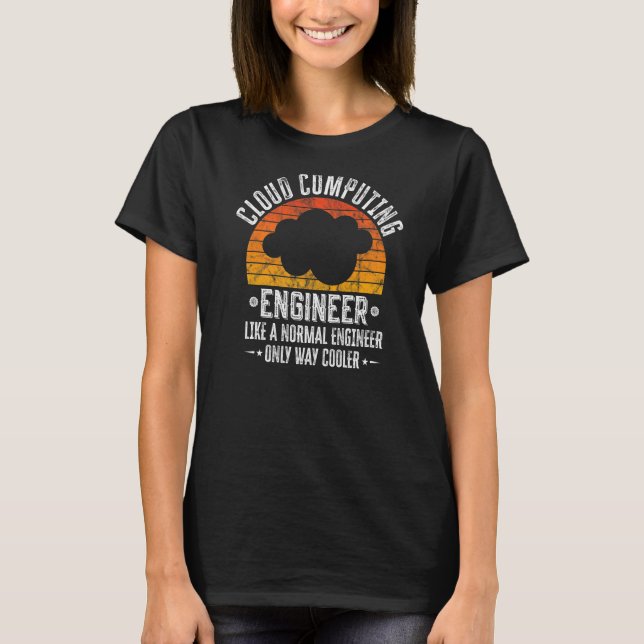 T-shirt Cloud Computer Engineer Definition Ordinateur rétr (Devant)
