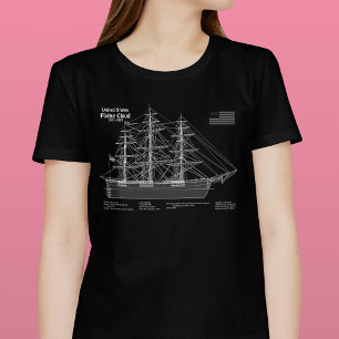 T-shirt Cloud de vol de navire Clipper - Plan ABD
