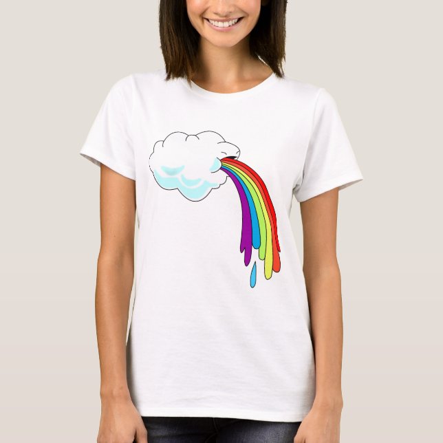 T-shirt Cloud Puits arc-en-ciel femmes long manches (Devant)
