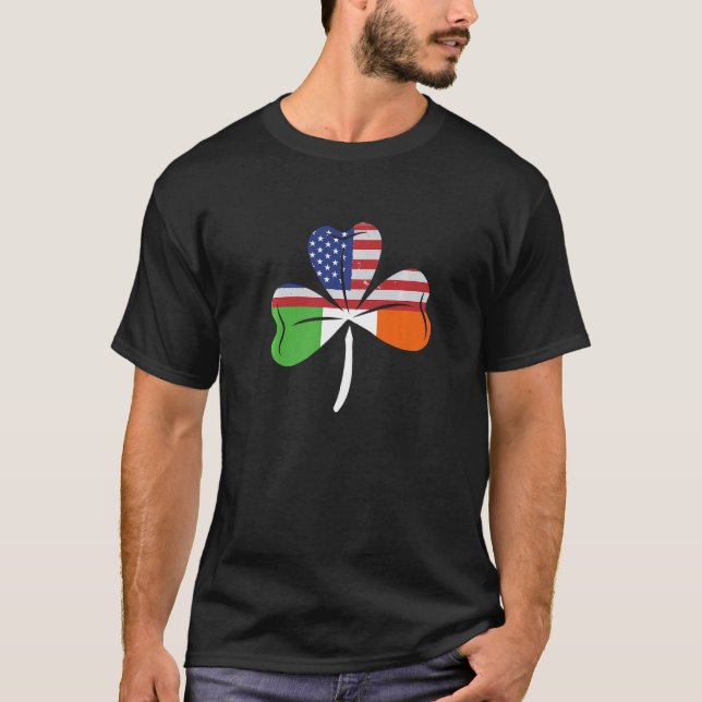 T-shirt Clover US Irlande Drapeau Shamrock American Irish  (Devant)