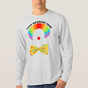 T-shirt Clown avec perruque arc-en-ciel Graphique personna