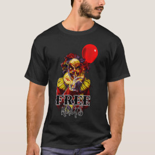 T-shirt Clown effrayant Halloween Câlins GRATUITS Costume 