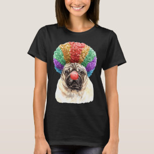 T-shirt Clown Pug Aquarelle 127